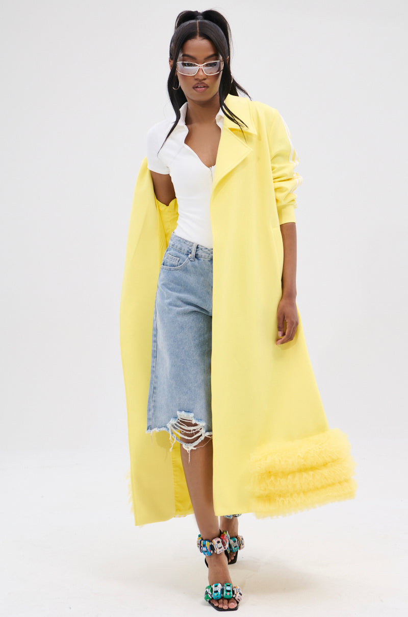 MIMOSA TULLE TRIM TRENCH