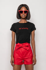 90S BABY RIBBED SHORT SLEEVE CROP TEE