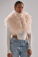 COCO CROPPED FUR VEST IN BEIGE