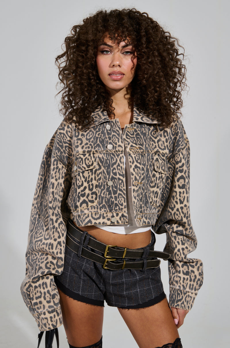 NO CHEATING PRINTED DENIM JACKET