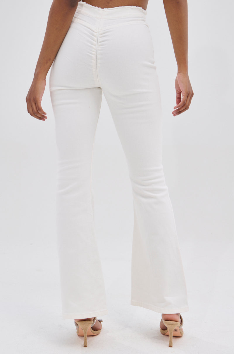 CINCHED UP DENIM PANT IN WHITE