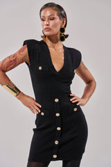 SUSIE SLEEVELESS MINI DRESS IN BLACK