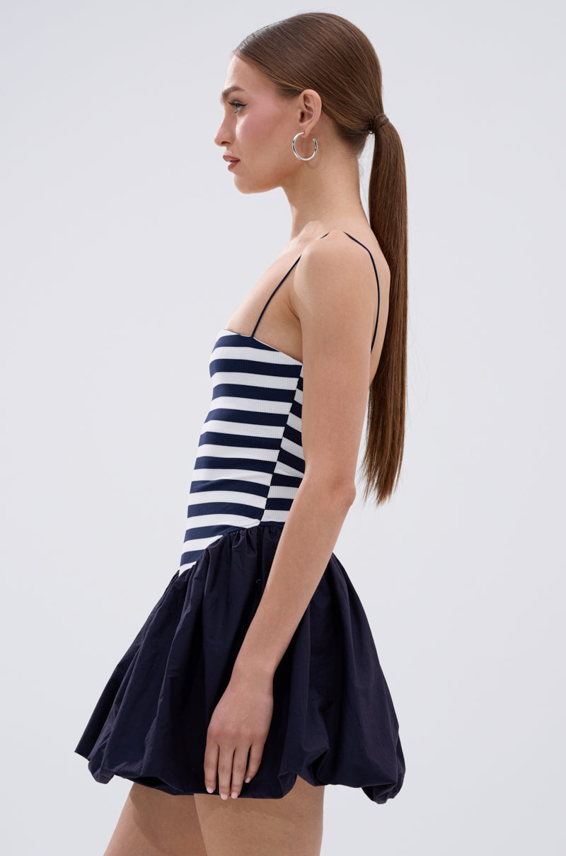 SAIL AWAY WITH ME STRIPE MINI DRESS