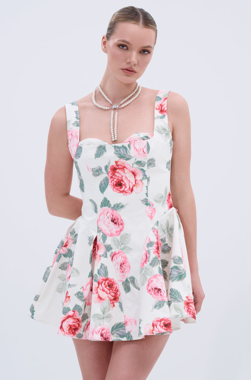 SHOW ME IVORY FLORAL MINI DRESS