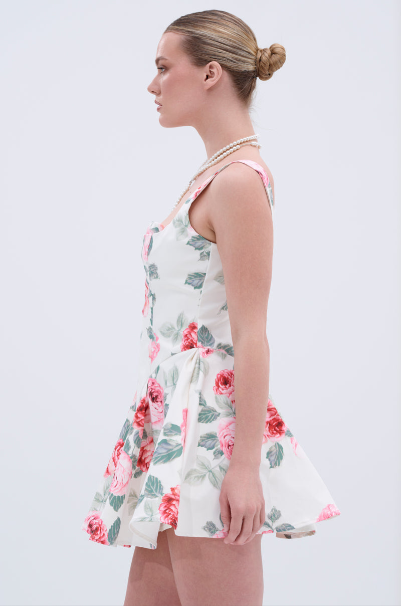 SHOW ME IVORY FLORAL MINI DRESS