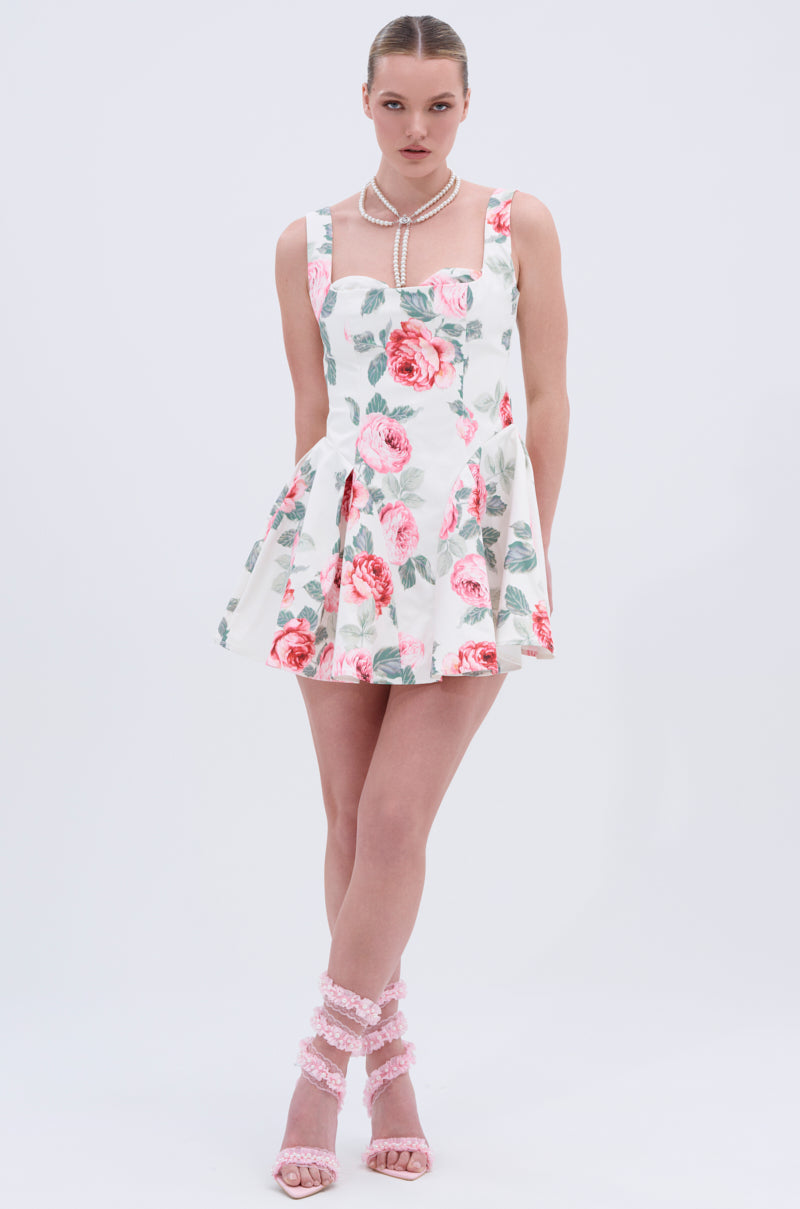 SHOW ME IVORY FLORAL MINI DRESS