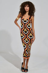 ZIGGY MIDI DRESS IN ORANGE