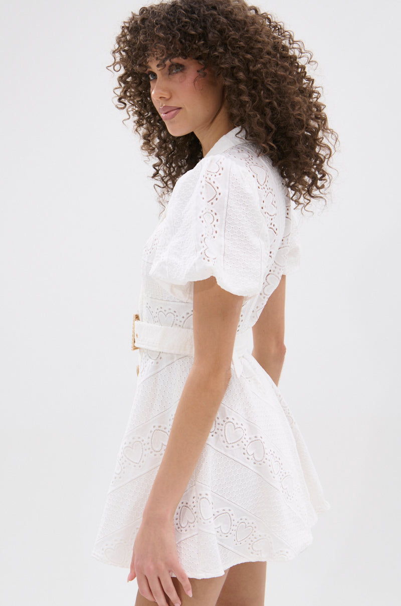 TRUE DELIGHT BELTED MINI DRESS