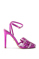 AZALEA WANG ADAMS PINK CAGED SANDAL