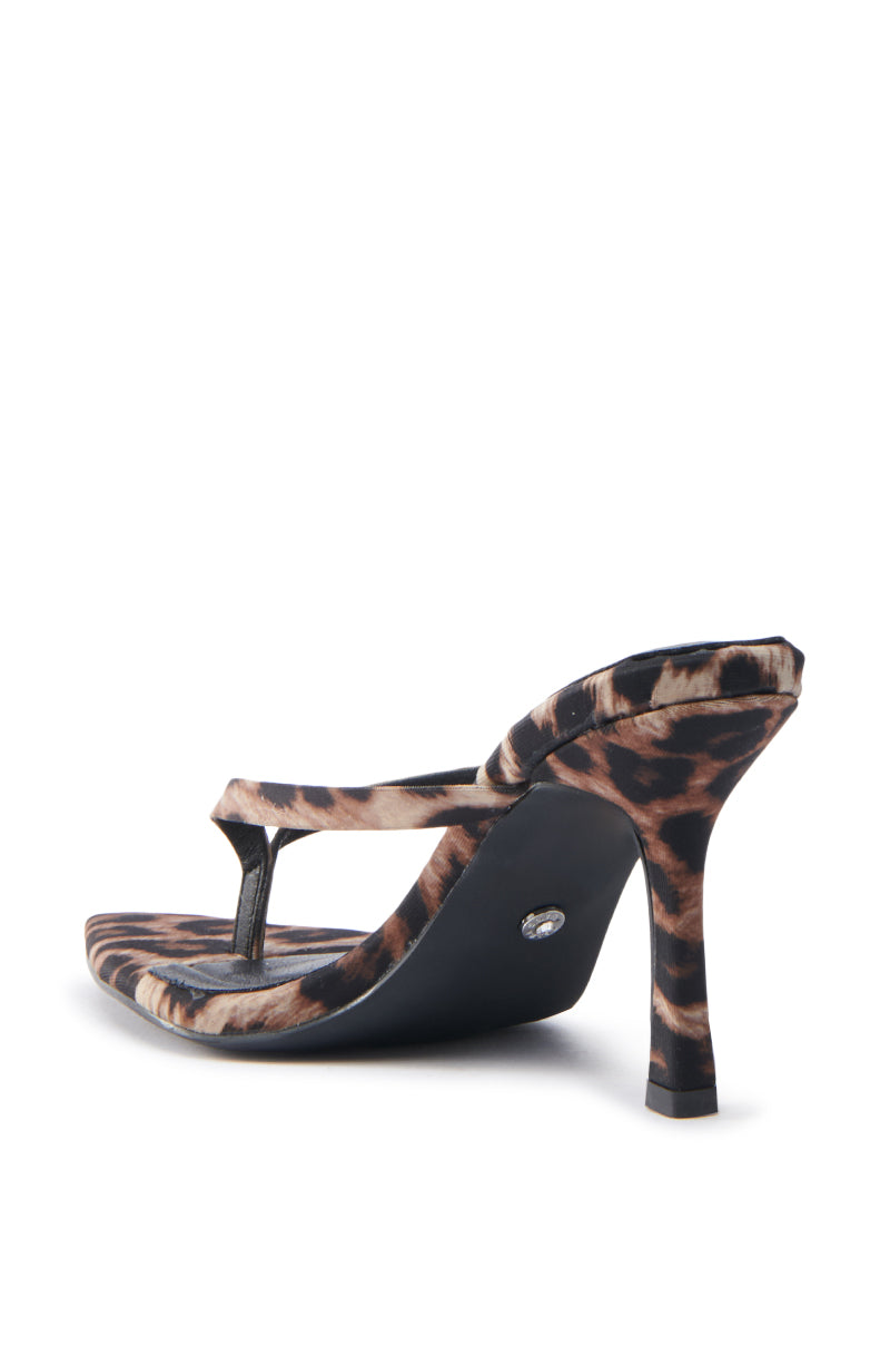 AKIRA ADVIK LEOPARD THONG STILETTO SANDAL