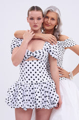 CUTEST ONE AT THE FUNCTION POLKA DOT MINI DRESS