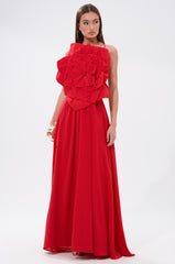 LANIE MAXI DRESS WITH FLOWER APPLIQUE