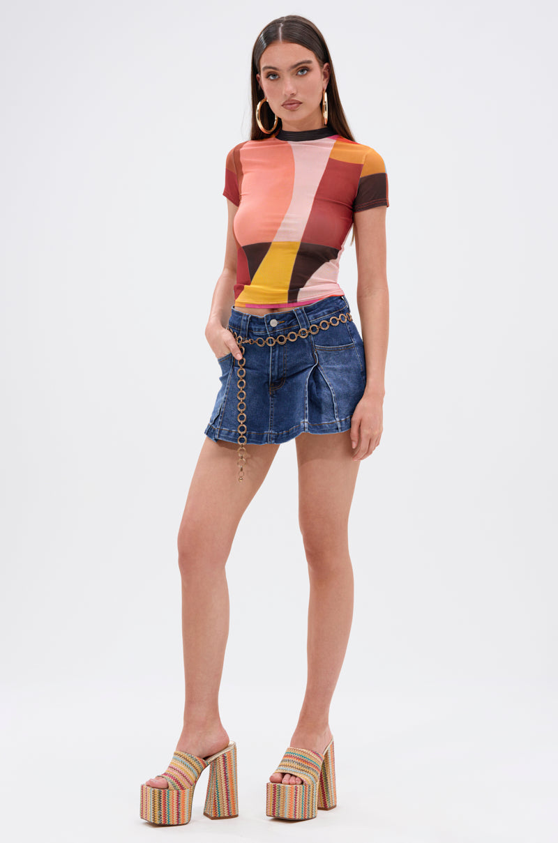 ABSTRACT THOUGHTS MESH SHORT SLEEVE TEE