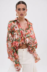 SUNSHINE FLORAL HIGH LOW BLOUSE