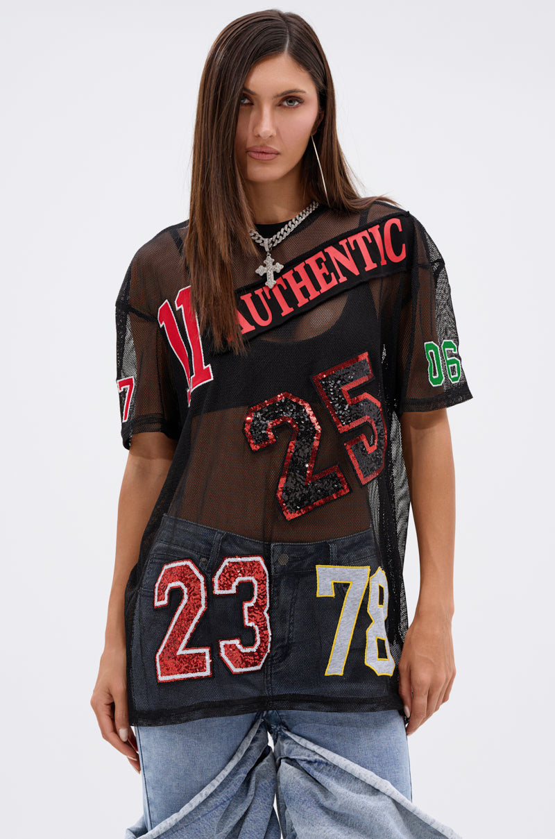 ALL DEM NUMBERS MESH TSHIRT