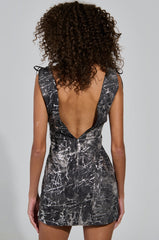 JADED ABSTRACT MINI DRESS