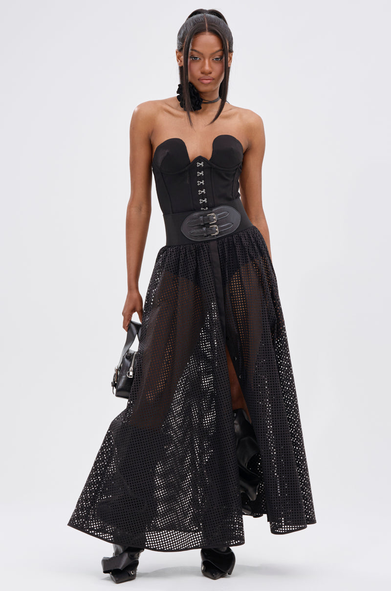 NICOLE BELTED MAXI SKIRT