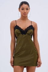 LET'S GET OUT OF HERE SATIN MINI DRESS