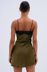 LET'S GET OUT OF HERE SATIN MINI DRESS