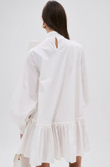 TAKE A BOW POPLIN MINI DRESS