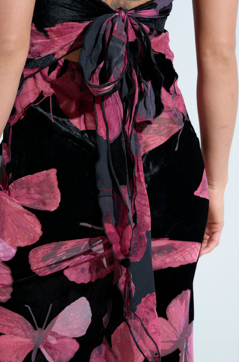 YOU GIVE ME BUTTERFLIES MESH MAXI DRESS