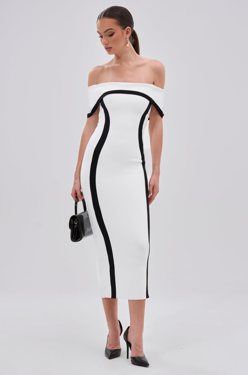 SLEEK AND CHIC BANDAGE MIDI DRESS