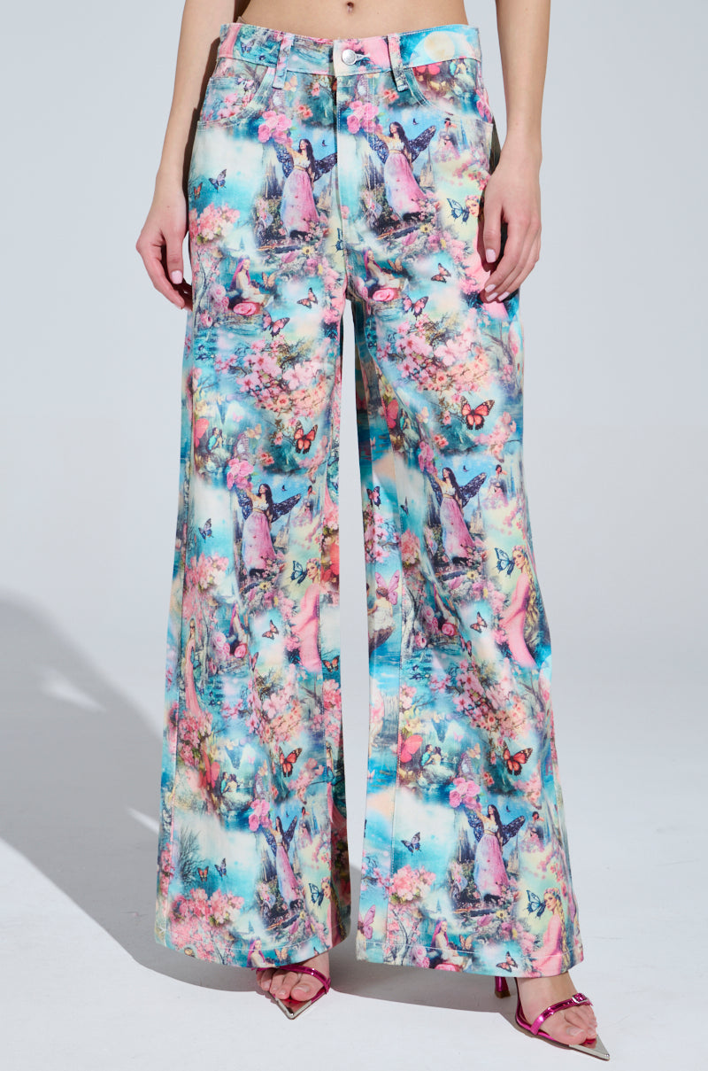 FEMALE FANTASY PRINTED DENIM PANTS