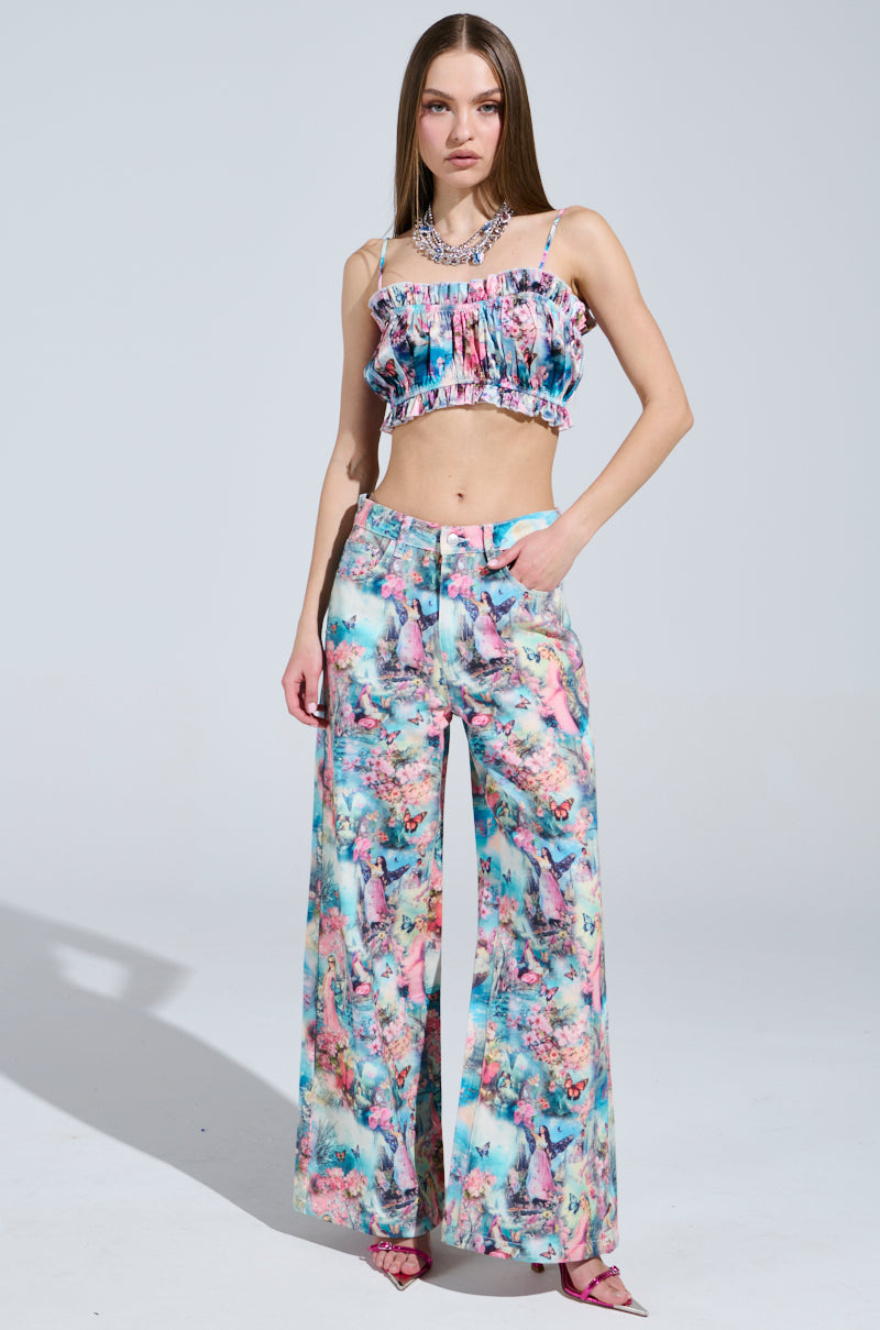 FEMALE FANTASY PRINTED DENIM PANTS