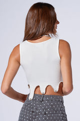 ICY RHINESTONE TRIM TANK