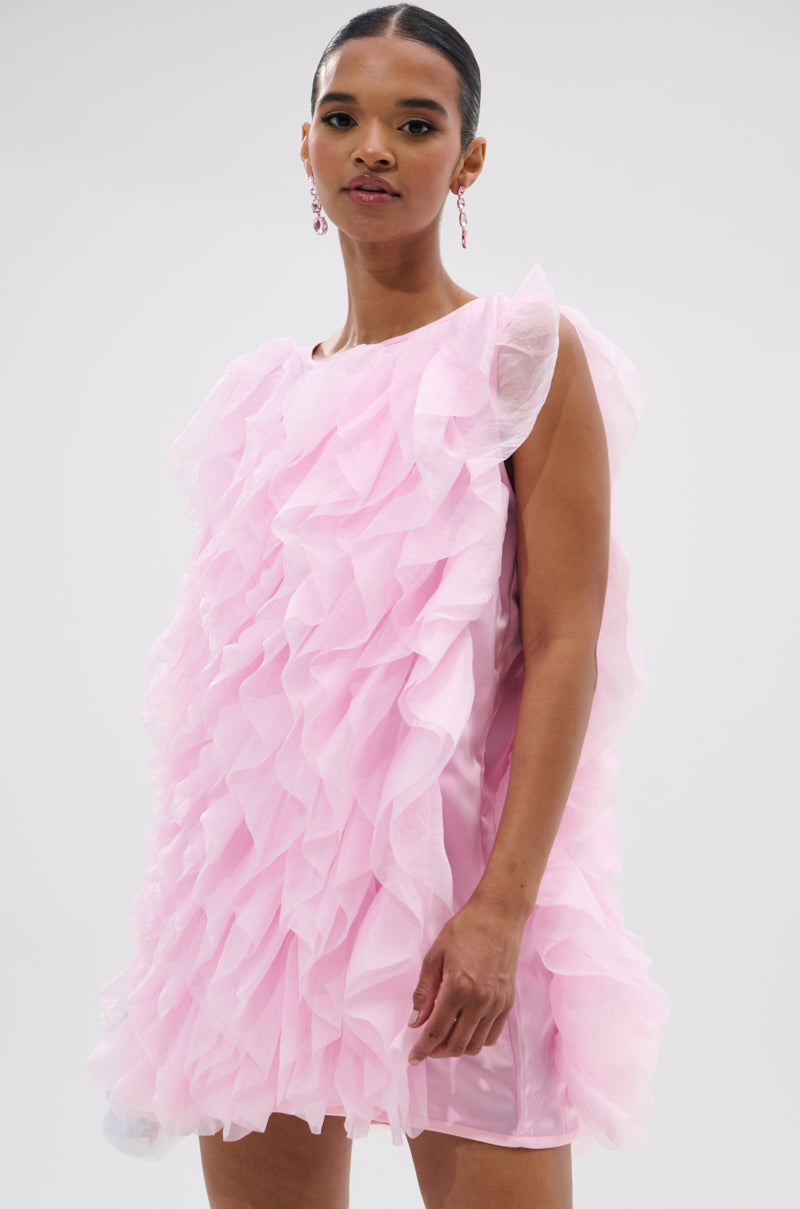 LOVER GIRL RUFFLE MINI DRESS