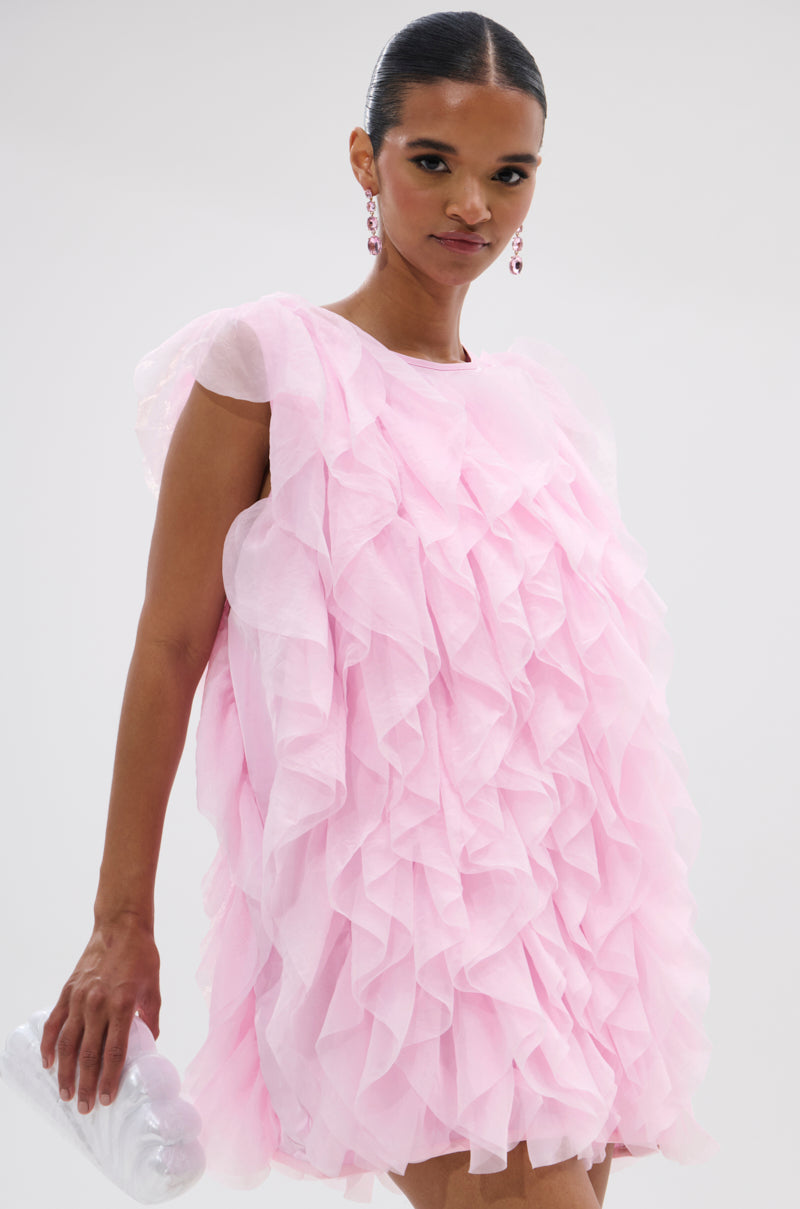 LOVER GIRL RUFFLE MINI DRESS