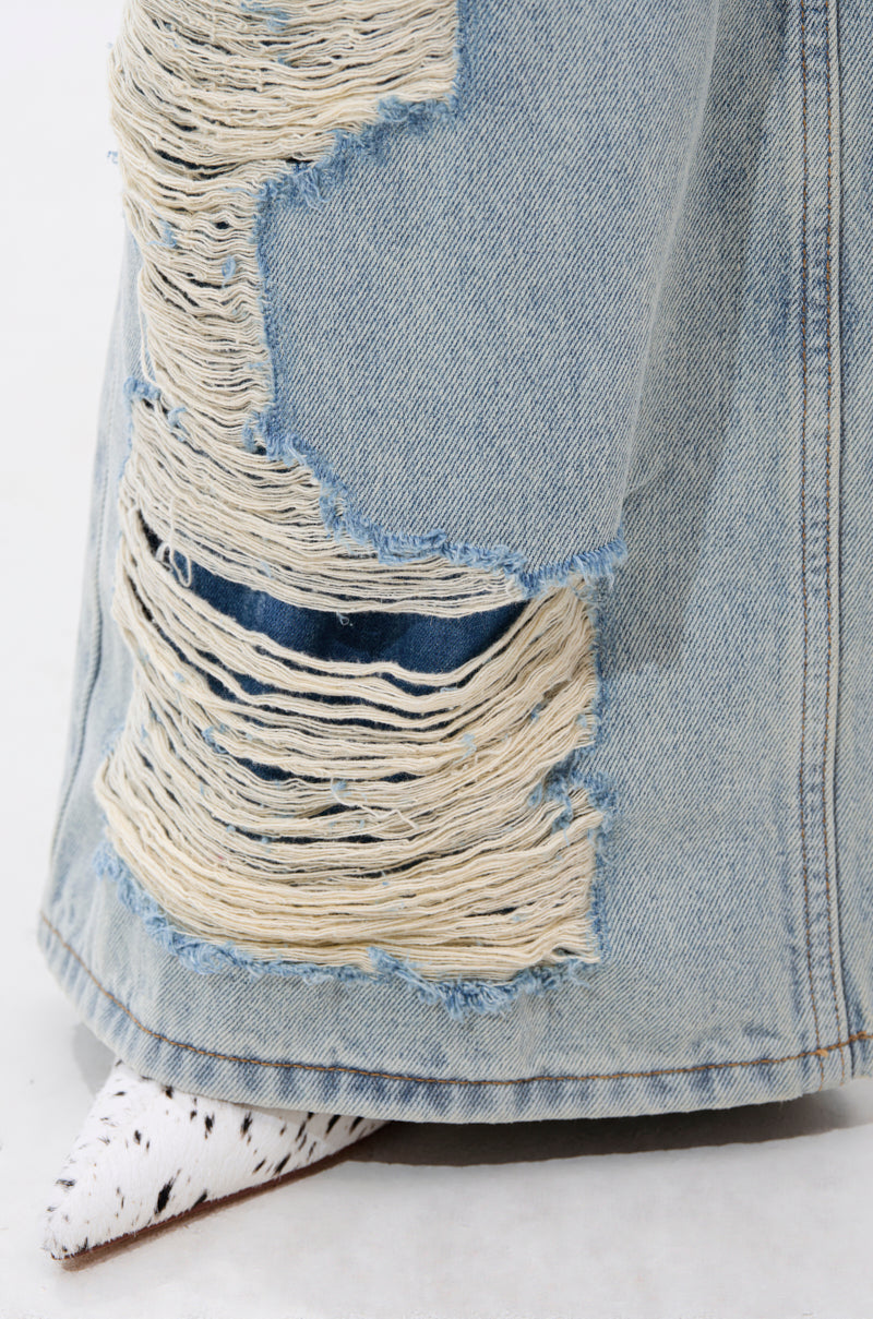 CHILL WITH ME DISTRESSED DENIM