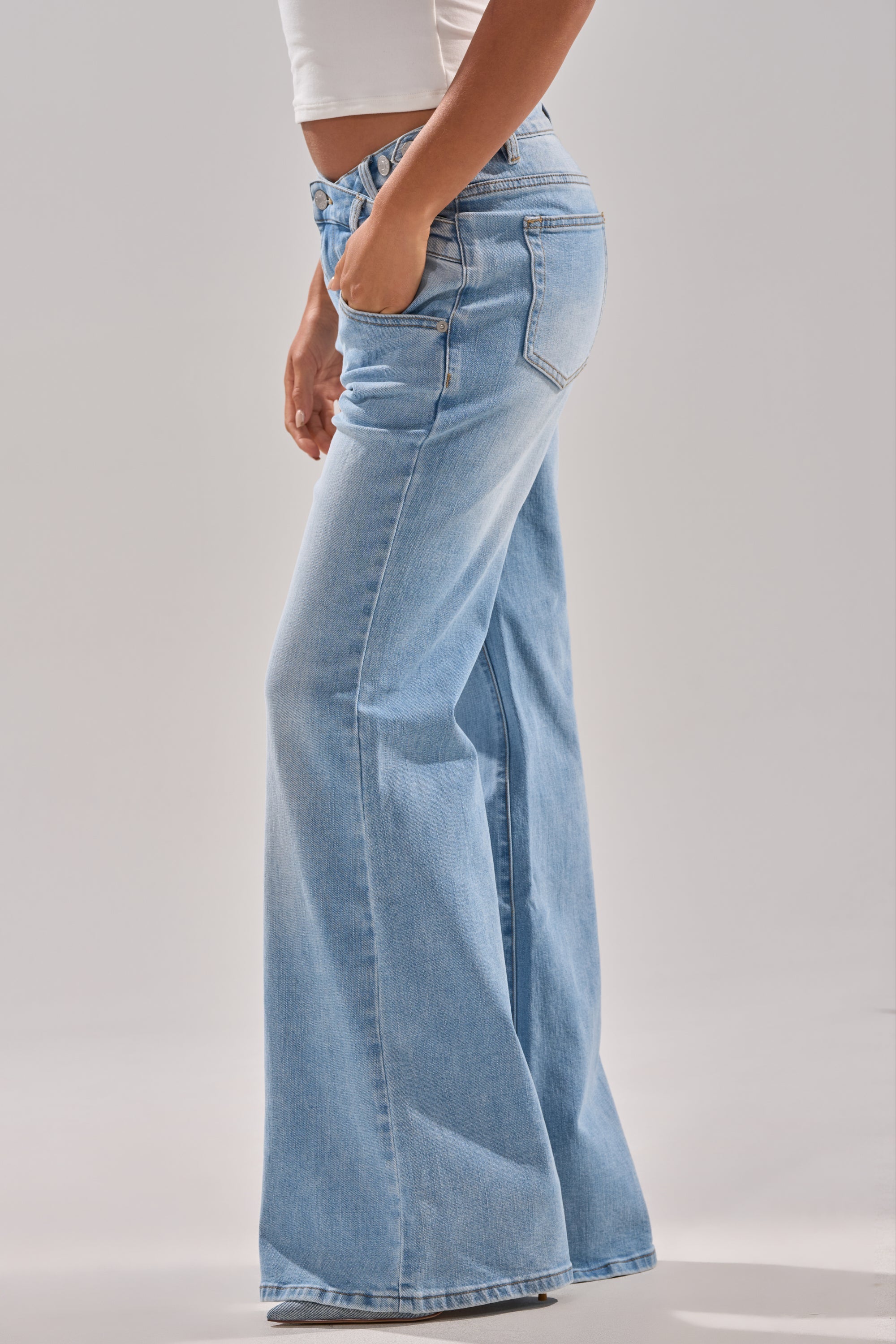 WON'T LOSE MYSELF WIDE-LEG  BLUE DENIM