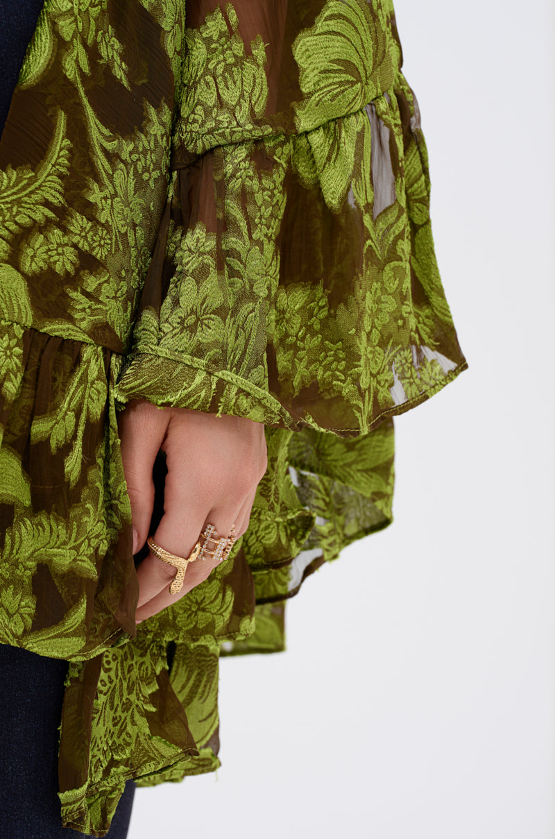 BUTTERLY EFFECT BLOUSE IN GREEN