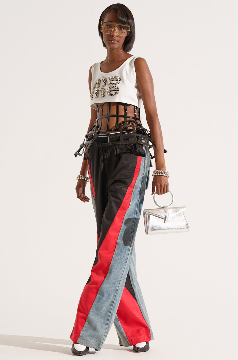 HARDEST TO LOVE COLORBLOCK DENIM PANT