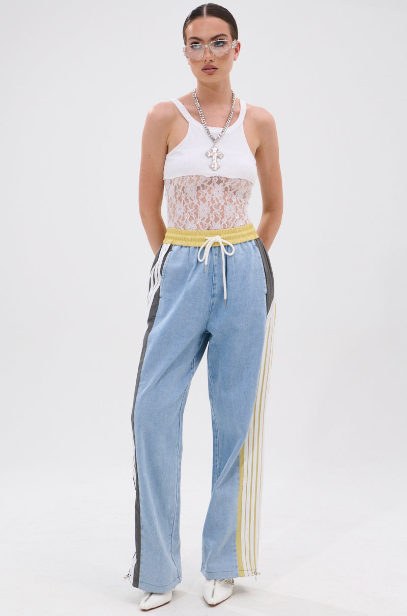 ALONE AGAIN DENIM TRACK PANT