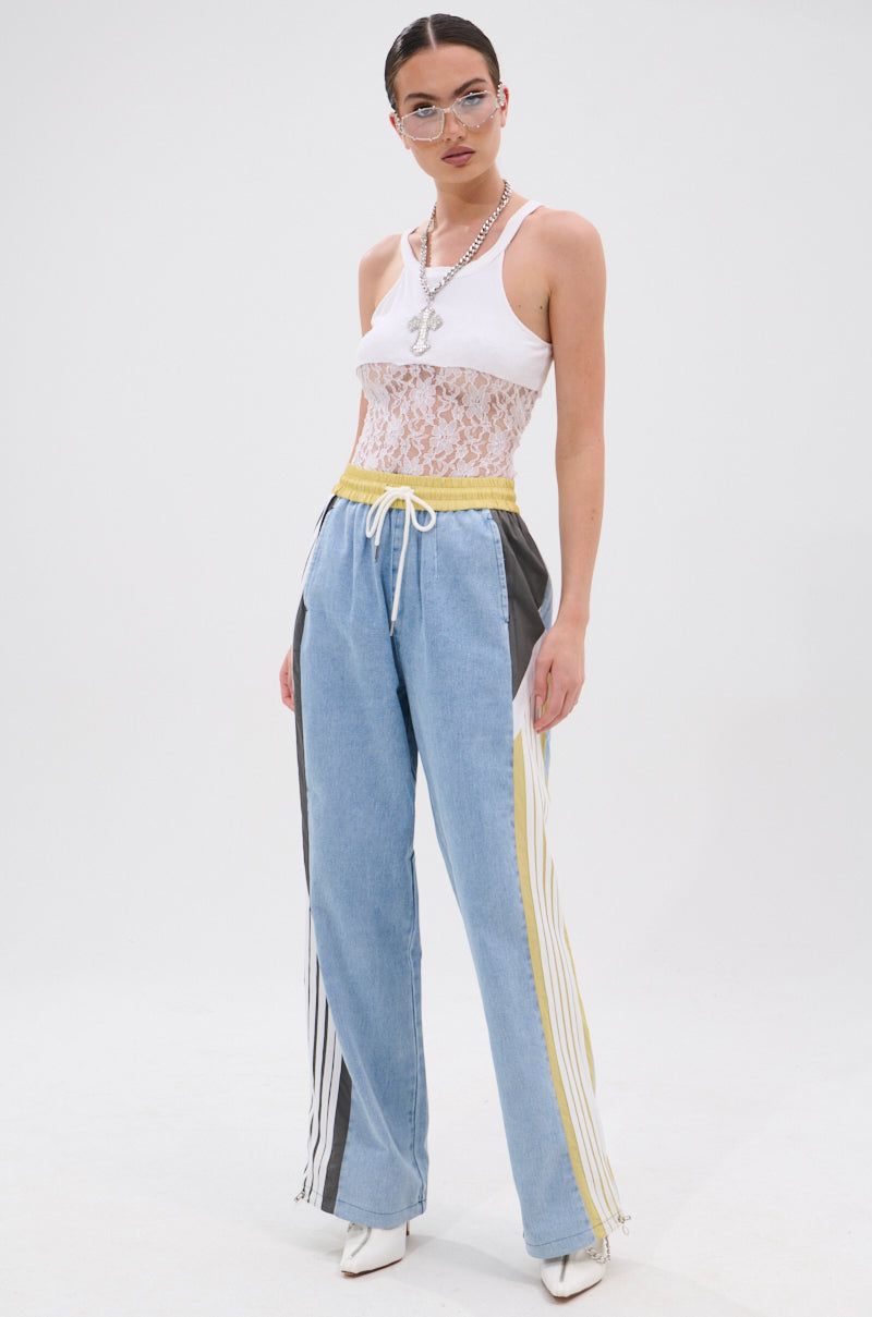 ALONE AGAIN DENIM TRACK PANT