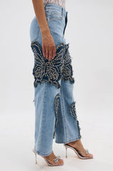 REBIRTH BUTTERFLY PATCH JEANS