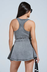 VIVIAN DENIM MINI DRESS
