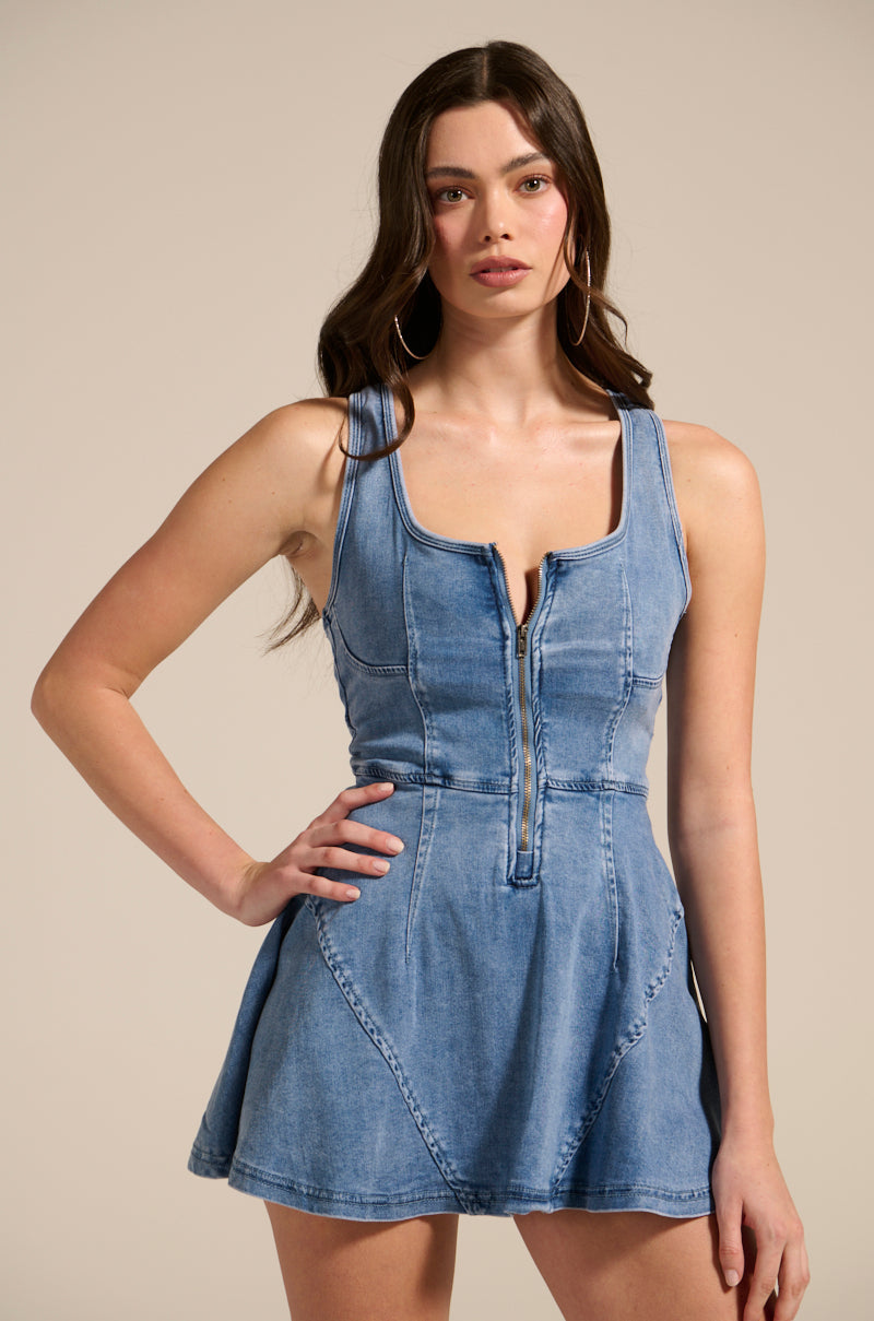 VIVIAN DENIM MINI DRESS