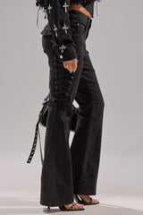 LOW LIFE LACE-UP JEANS