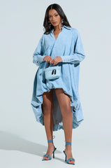 AMELIA DENIM HIGH-LOW DRESS