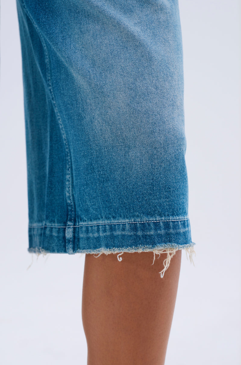 LITERAL PERFECTION BLUE DENIM BERMUDA SHORTS