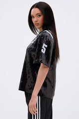 GUESS THE NUMBER SEQUIN JERSEY