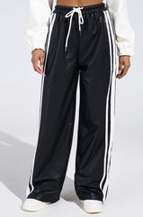 BELLERS PU TRACK PANT IN BLACK