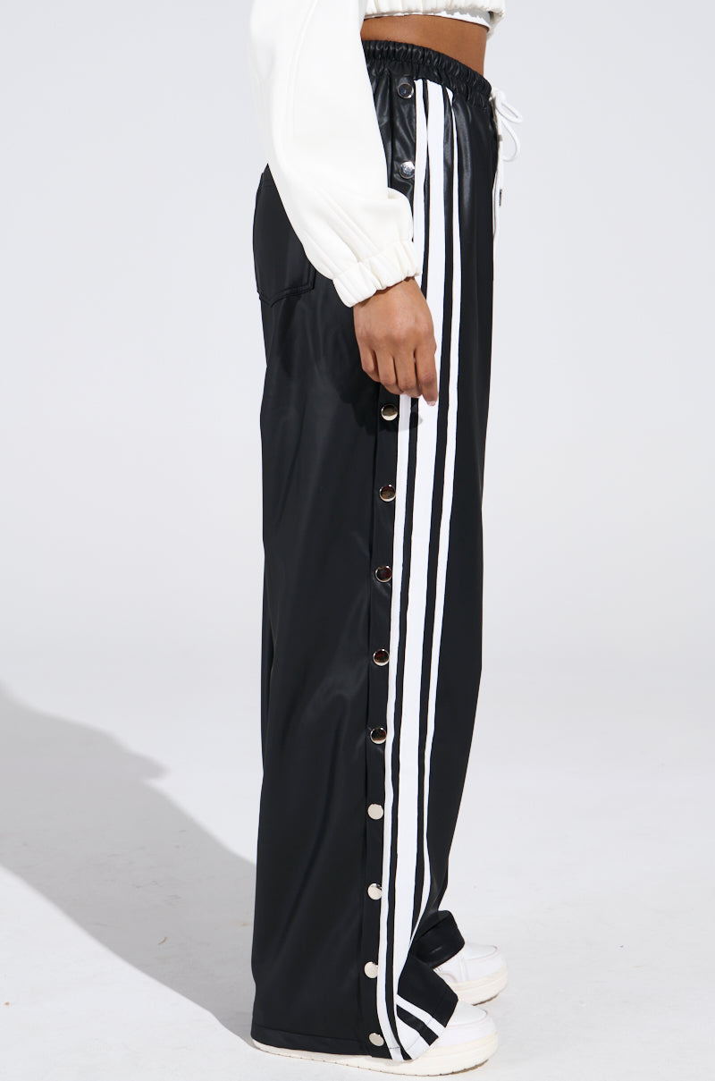 BELLERS PU TRACK PANT IN BLACK