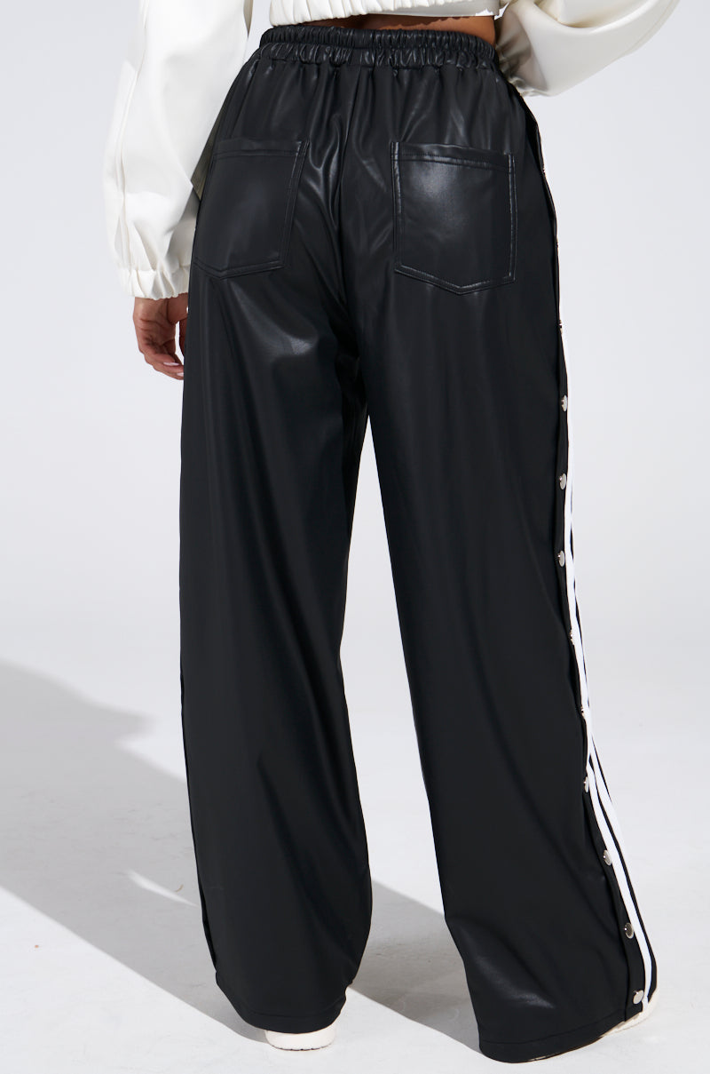 BELLERS PU TRACK PANT IN BLACK