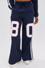 LACE TRIM NYLON TRACK PANT