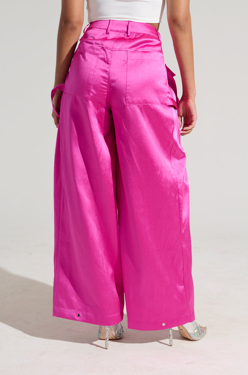 A MOMENT APART WIDE LEG TROUSER WITH POCKETS IN PINK