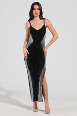 SHOW STOPPER RHINESTONE MAXI DRESS